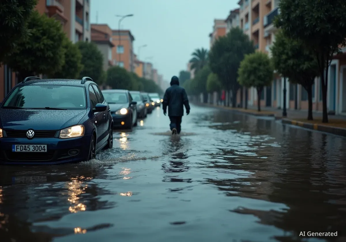 Fuertes lluvias en Valencia causan inundaciones y cortes de servicios