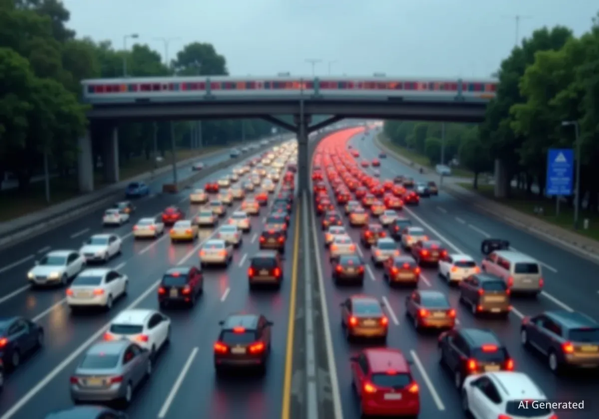 Atascos y retrasos en el transporte marcan la mañana en Valencia