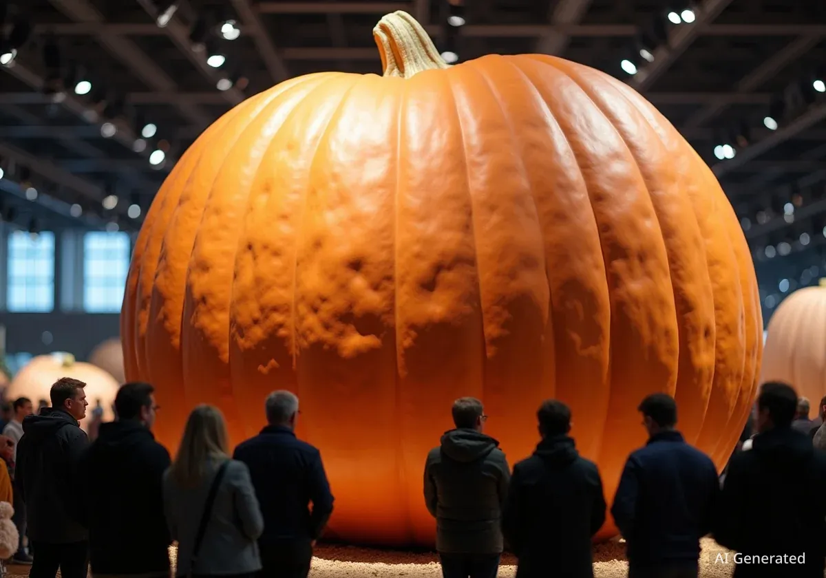 Un agricultor navarro bate el récord de España con una calabaza de 1.187 kilos