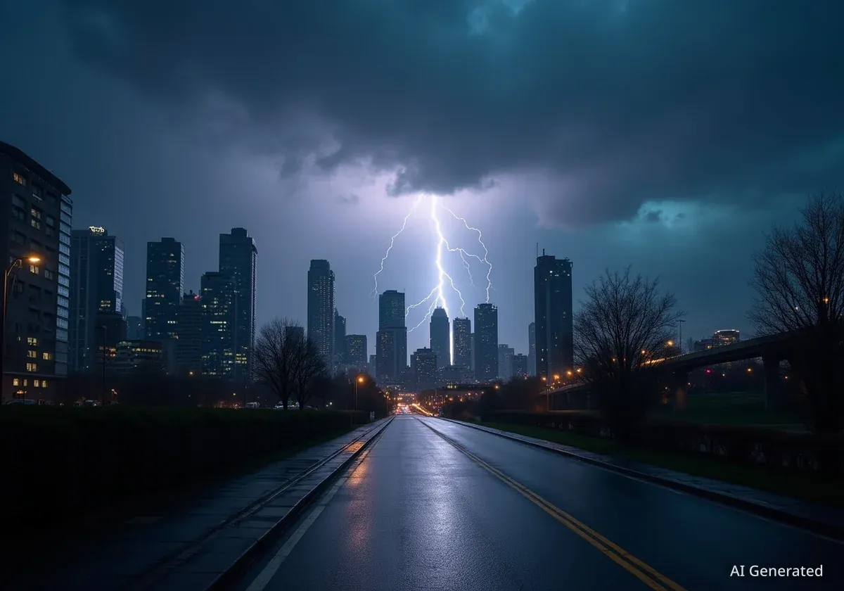Rayo impacta dos veces en el centro de València