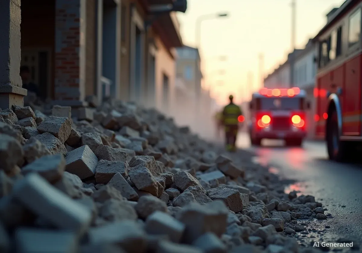 Derrumbe parcial de edificio en Massarrojos, Valencia