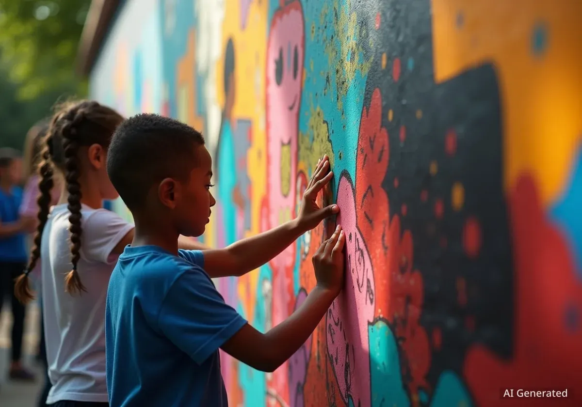 Mural solidario en Paiporta tras la DANA de Valencia