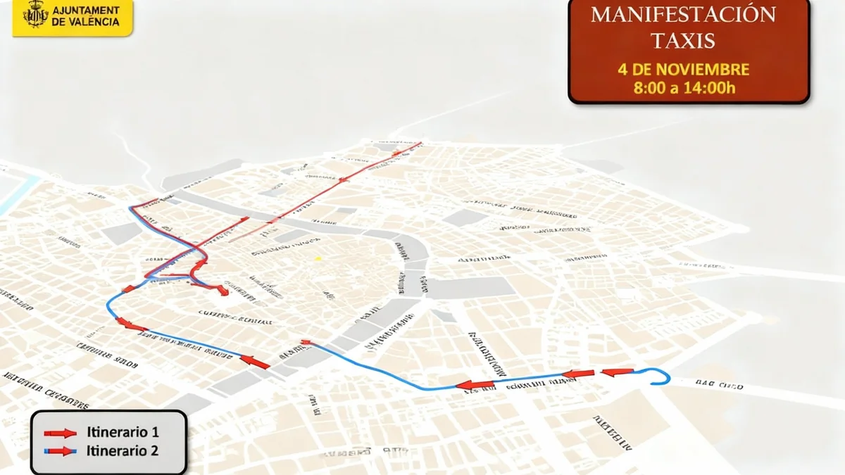 Huelga de taxis en Valencia: Calles afectadas y horarios clave